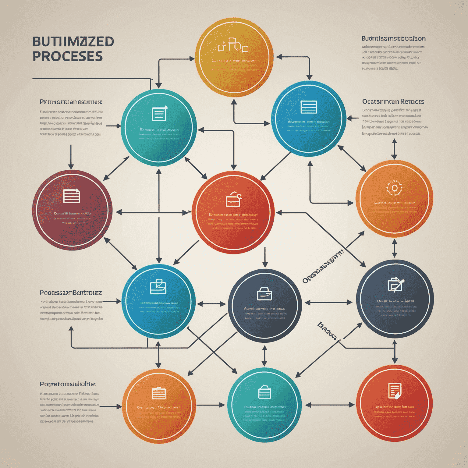 Illustration of a flowchart representing optimized business processes